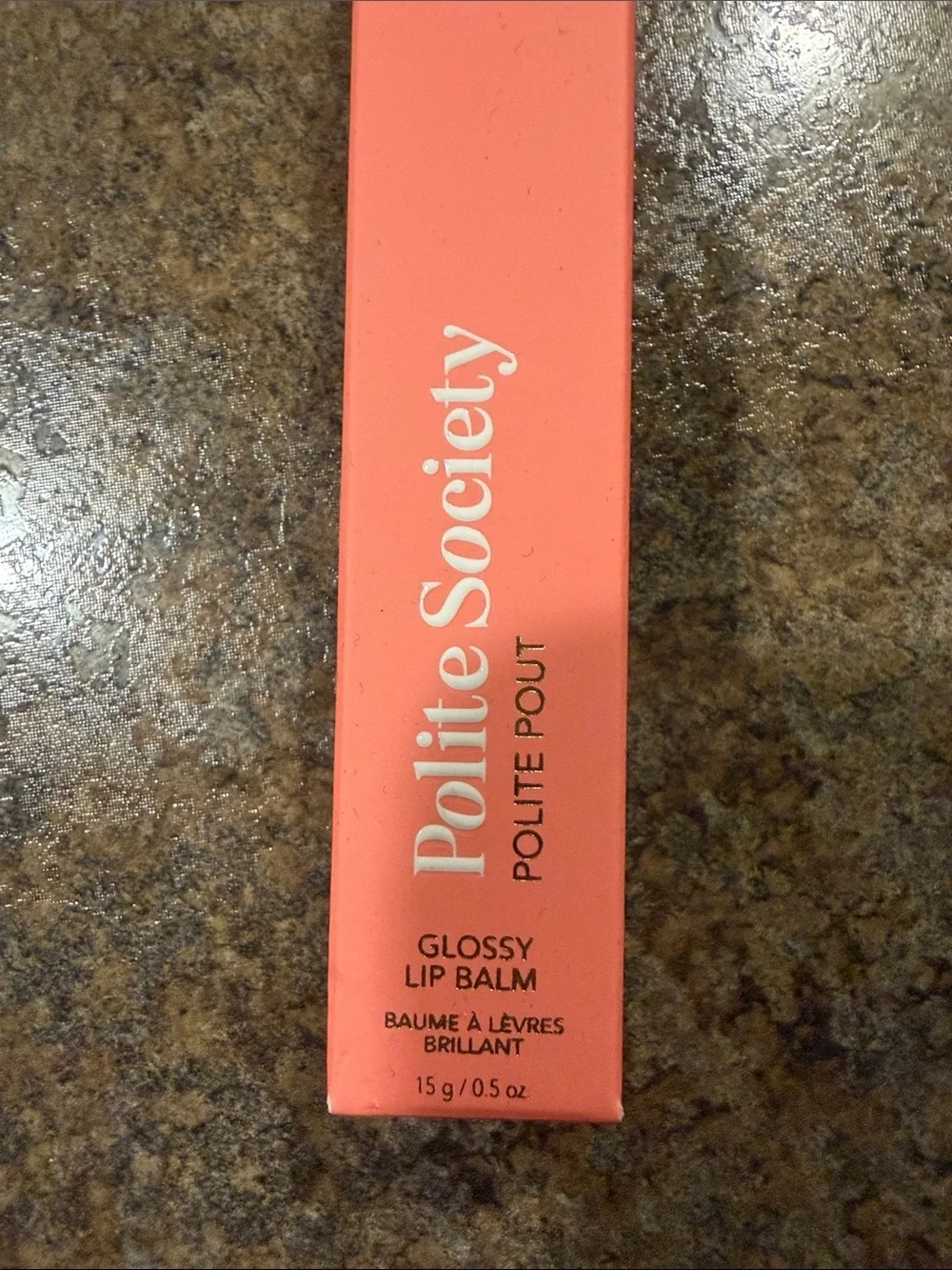 Brand new - Polite Society Polite Pout Glossy Lip Balm - Peach Bellini